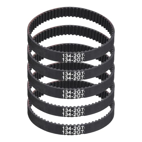 MECCANIXITY 5Pcs 134mm GT-2 Timing Belt 6mm Width 2mm Pitch Closed Loop - size: 134mm