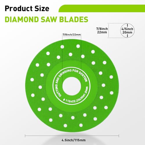 8 Pack 4.5 Inch Glass Cutting Discs, 7/8 Inch Arbor Diamond Blades