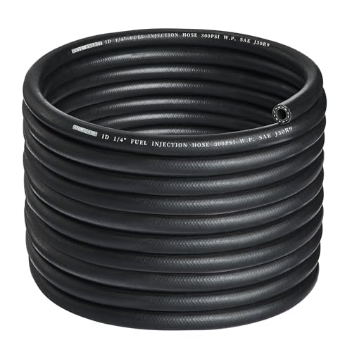 EVIL ENERGY 1/4 Fuel Line Hose 25FT Fuel Injection Hose Transmission Rubber SAE 30R9 300PSI - size: 1/4 25FT