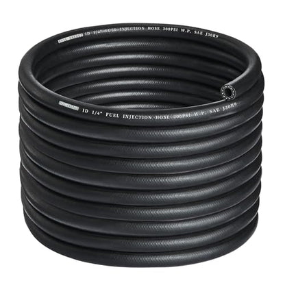 EVIL ENERGY 1/4 Fuel Line Hose 25FT Fuel Injection Hose Transmission Rubber SAE 30R9 300PSI - size: 1/4 25FT
