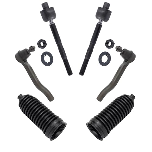 TRQ Front Steering Kit Steering Rack & Pinion Bellow Tie Rod - style: PSA27298