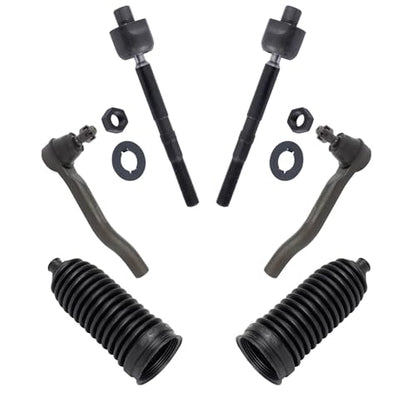 TRQ Front Steering Kit Steering Rack & Pinion Bellow Tie Rod - style: PSA27298
