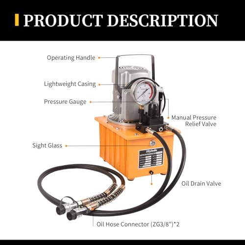 Electric Driven Hydraulic Pump,110V Double Acting Manual Valve