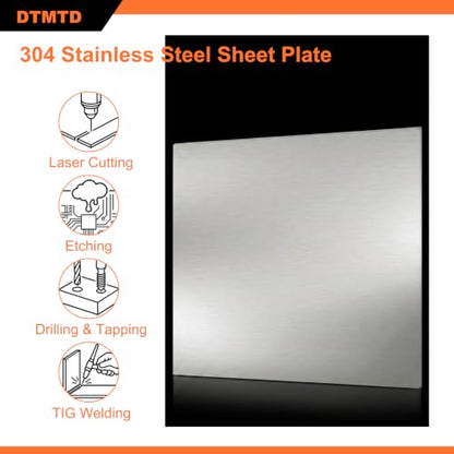 1 PCS 304 Stainless Steel Square Plate 3mm 200x200mm - size: 200mm x 200mm x 3mm