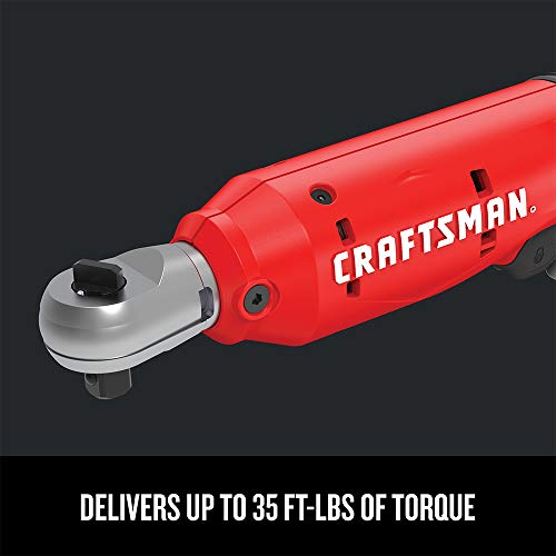 CRAFTSMAN V20 Cordless Ratchet Wrench, 3/8 inch Drive, 300 RPM, up to 35 ft-lbs of Torque, Bare Tool Only (CMCF930B) - style: V20 3/8 Inch Drive Ratchet