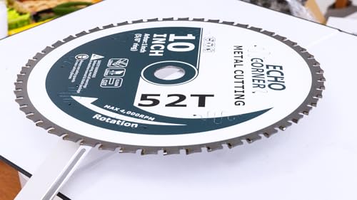10 inch (1" Arbor) Metal Cutting Saw Blade, Cermet 52-Tooth, 5/8" Ring - style: Metal Ferrous