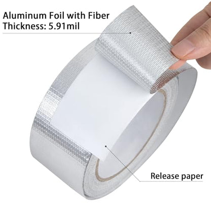 Aluminum Foil Duct Tape, High-Temp Seal for HVAC - 2" x 22Yds - size: 2 Inch X 66 Feet