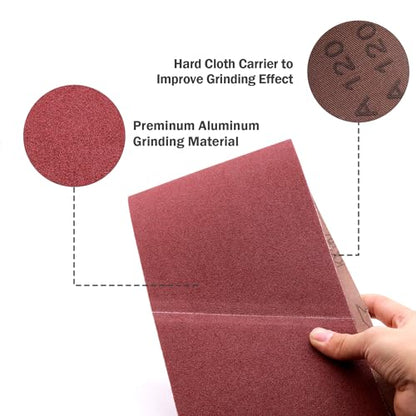 6 x 48 Sanding Belts 120 Grit,6 Pack - color: 120 Grit, size: 6x48in
