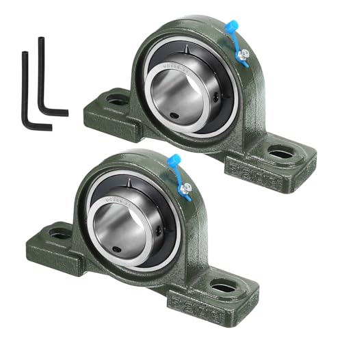 uxcell 2pcs UCP209-27 Pillow Block Bearings 1-11/16 inch Bore Self Alignment, Solid Cast Iron Base Mounted Chrome Steel Bearings - size: UCP209-27