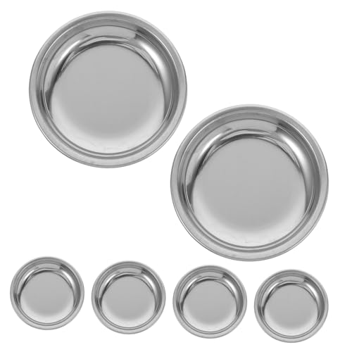 Stainless Steel Tea Bag Coasters 6 Pack Round Drip Saucers