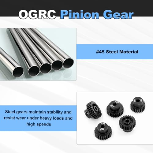 OGRC 48P 24T 25T 26T 27T 28T Pinion Gear for 1/10 RC Monster Truck Buggy - size: 24T 25T 26T 27T 28T