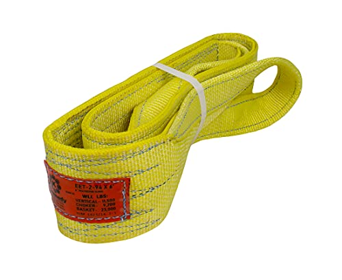 Kennedy Wire Rope & Sling Co. 4" x 6' 2-Ply Twist Eye Polyester Lifting Sling (Various Sizes in Listing) Made in The USA - color: 4" 2-Ply Twist Eye (Type 4), size: 4" x 6'