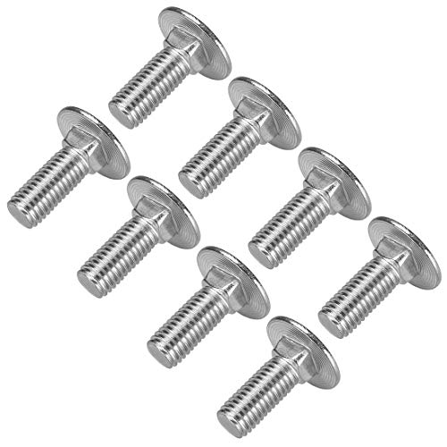 uxcell Carriage Bolts, Neck Carriage Bolt 304 Stainless Steel M10x25mm 8pcs - size: M10x25mm