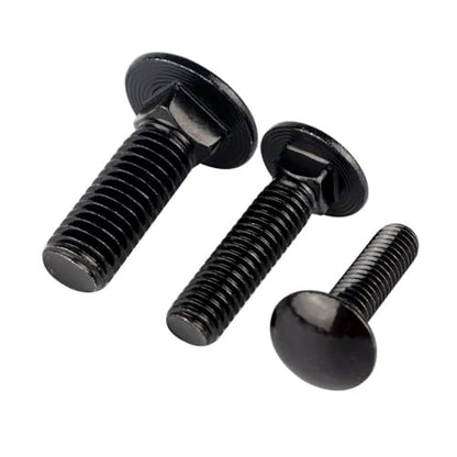 1/2-13 x 2 Carriage Bolts Screws Black Finish, Round Head Square Neck, 304 Stainless Steel 18-8, UNC Full Machine Coarse Thread, 5Pcs - size: 1/2-13 x 2" (5 Pcs)