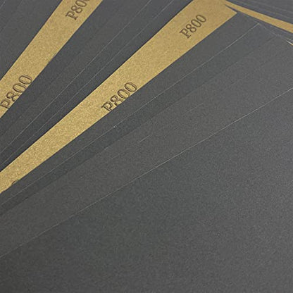 800 Grit Wet Dry Sandpaper, 15PCS 9x11 Inch Silicon Carbide Sanding Sheets - style: Grit 800
