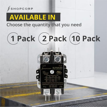 2 Pole 40 Amp AC Contactor, 208/240V Coil, UL Recognized, HVAC - style: 2 Pole 240V
