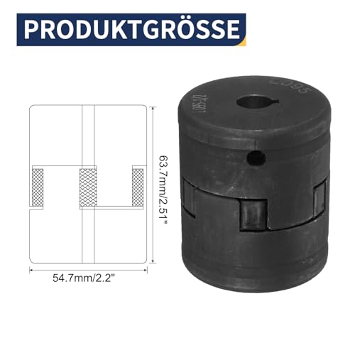 uxcell 1/2" to 7/16" L095 Flexible 3-Piece L-Jaw Coupling Coupler Set & Buna-N NBR Rubber Spider for Log Splitter Hybrid Equipment - size: 1/2 " to 7/16"