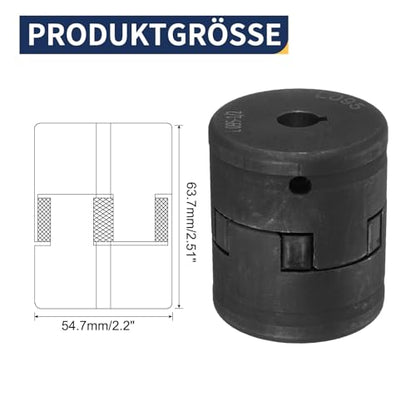 uxcell 1/2" to 3/4" L095 Flexible 3-Piece L-Jaw Coupling Coupler Set & Buna-N NBR Rubber Spider for Log Splitter Hybrid Equipment - size: 1/2 " to 3/4"