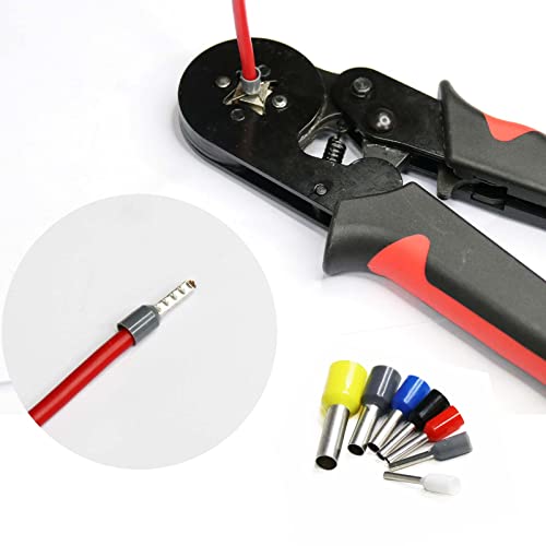 Fidioto Ferrule Crimping Tool Kit, One AWG23-7 Self-Adjustable Ratchet Wire Crimping Tool with 1900PCS Wire Terminals Crimping Connectors Wire End Ferrules - size: 1900pcs + Crimping Tool