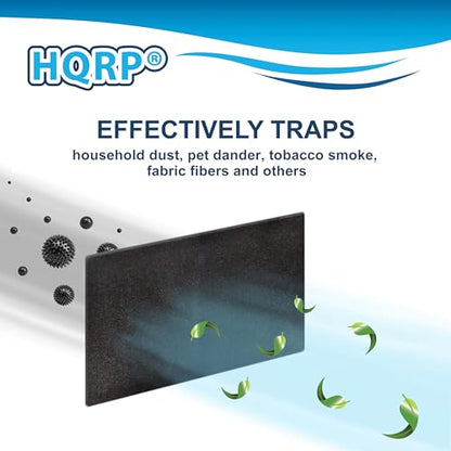 HQRP 2-pack Cut to Fit Foam Filter for Window Air Conditioning Unit, Furnace Unit, AC Vent Filters, Furnace, RV, Range Hood, etc., 24" x 15" x 1/4", Washable & Reusable