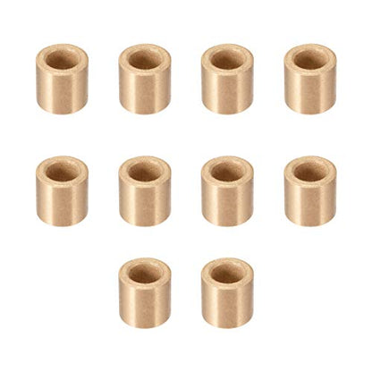 uxcell Bearing Sleeve 6mm Bore x 10mm OD x 10mm Length Self-Lubricating Sintered Bronze Bushings 10pcs - size: 6x10x10mm