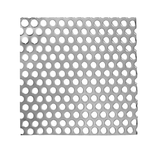 19 Gauge Perforated Stainless Steel Sheet, 11.9" Square, 0.2" Aperture (About 1/5",5mm) Metal Screen Panel, Metal Mesh Screen, Perforated Metal Filter, Perforated Metal Sheet, Decorative Panel - color: 1pcs 11.9'' Square