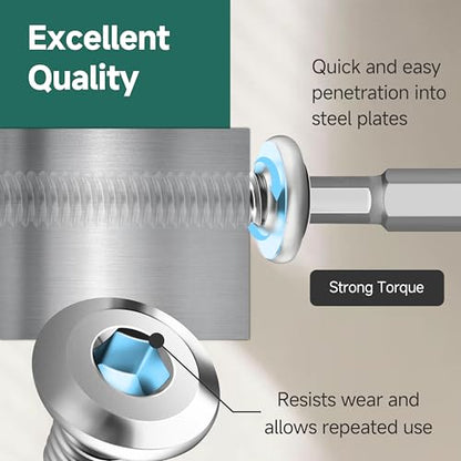 100Pcs 10 x 1 Sheet Metal Screws, Stainless Steel Flat Head Socket Cap Self Drilling Screw, Allen Socket Drive, Self Tapping Screws with Drill Bit - color: Silver, size: #10 x 1"