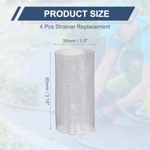 PATIKIL 20 Mesh in-Line Strainer Replacement, 4 Pcs Stainless Steel Filter Screen Accessories for Garden Hose Water Pump Pressure Washer