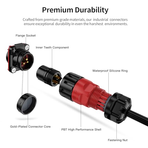 CNLINKO YM-20 Reverse Mount Connector IP68 Waterproof Female Plug Male Socket for Industrial Use(9-Pin) - size: 9-Pin, style: Female Plug/Male Socket