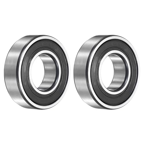 uxcell 2Pcs 6205-2RS Deep Groove Ball Bearings, 25x52x15 mm High Speed Double Rubber Seal Bearings Pre-Lubricated and Stable for Industrial Machinery Repairs 3D Project - size: 6205-2RS(25x52x15 mm)
