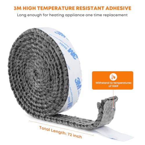 Stanbroil Stove Gasket Tape, 3/4" Width, 1/4" Thick, 72" Length - size: 3/4" Wide - 1/4" Thick