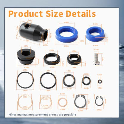 200064-901 Hydraulic Seal Rebuild Kit Compatible with Multiton Manual Pallet Jacks TM M J Series, Replace MU200064-901 MT200064-901 200064901 Complete Pump Ram Repair Part Replacement
