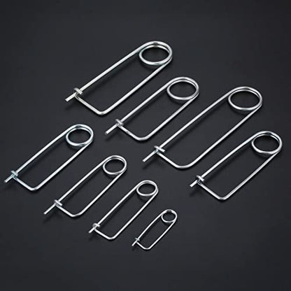 8PCS Steel Brooch Shape Cotter Safety Pins, Spring Pin Quick Lock Brooch Locking Fastener for Farm Lawn Garden Hitch -8Sizes (Size: 3.2*80*25.6mm/0.13*3.15*1.01inch 8PCS/Set) - size: Size: 3.2*80*25.6mm/0.13*3.15*1.01inch 8PCS/SET
