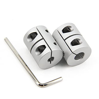 2PCS Shaft Coupling 5mm to 8mm Aluminum Alloy Joint 25mm Length 20mm Diameter Stepper Motor Connector Rigid Coupler for 3D Printer CNC Machine DIY Model (5x8mm - size: 5x8mm