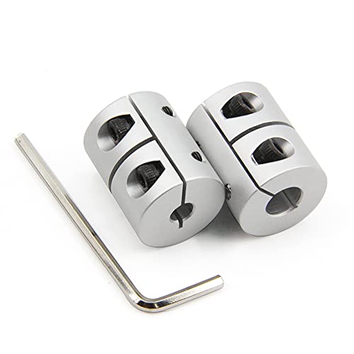 2PCS Shaft Coupling 5mm to 8mm Aluminum Alloy Joint 25mm Length 20mm Diameter Stepper Motor Connector Rigid Coupler for 3D Printer CNC Machine DIY Model (5x8mm - size: 5x8mm