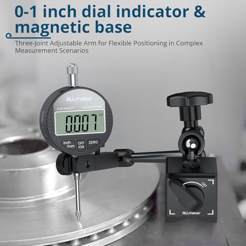 Digital Dial Indicator Set,0.0005in Resolution,132lb Magnetic Base - style: Digital Dial