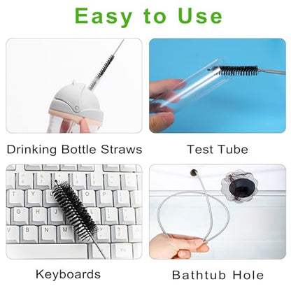 CiaraQ11-Piece Black Tube & Pipe Cleaning Brush Set - color: Black+black, size: 8.0 Inch & 60 Inch