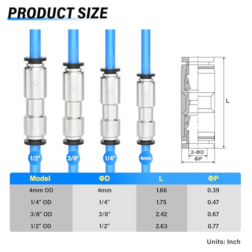 TAILONZ 4mm OD Push-to-Connect Check Valve Nickel Plated Copper 5Pcs - color: Silver, size: 4mm OD