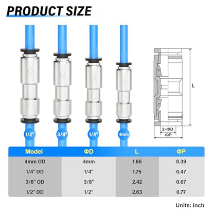 TAILONZ 4mm OD Push-to-Connect Check Valve Nickel Plated Copper 5Pcs - color: Silver, size: 4mm OD