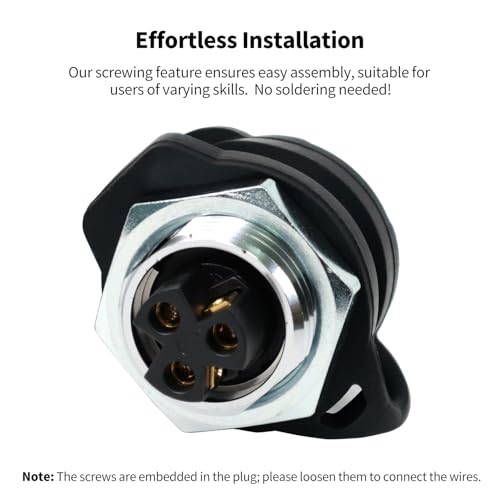 CNLINKO LP-16 3 Pin Right Angle IP68 Waterproof Connector Screw Assembly - style: Single-Hole Socket