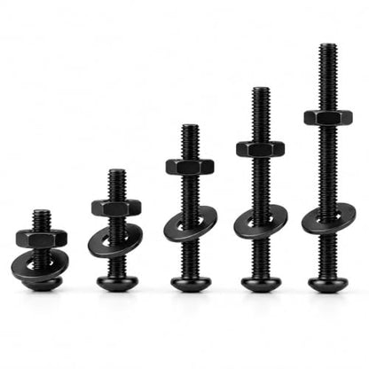 1/4-20 x 3 (10 Sets) Pan Head Machine Screws Nuts Washers Assortment Kit, Black Oxide 304 Stainless Steel Phillips Drive Full Thread - size: 1/4-20 x 3"