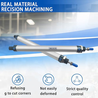 CG WEITENG Pneumatic Mini Pneumatic Cylinder MAL Single Rod Aluminum Double Acting Pneumatic Cylinder 16mm Bore 150mm Stroke(MAL16x150) - color: MAL-16 mm, size: 150 mm