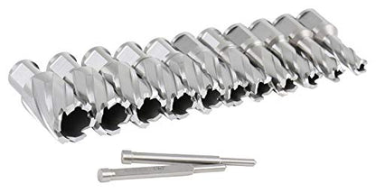 Accusize Industrial Tools HSS Annular Cutter, N10 - size: 7/16" to 1-1/16", 1" Cutting Depth, style: Styling Strong Case