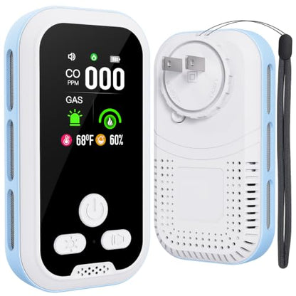Plug-in 5-in-1 Indoor Air Quality Detector with HD Display - style: Blue 1 Pack