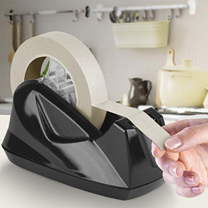 Acrimet Desktop Tape Dispenser Jumbo Size, Non-Skid Base, Plastic, Black - color: Black / Black