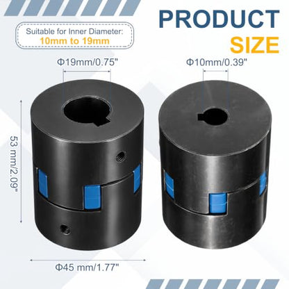 MECCANIXITY L075 Flexible Shaft Coupling 3/8" to 3/4" Bore Coupler Set - size: 3/8" to 3/4" Bore