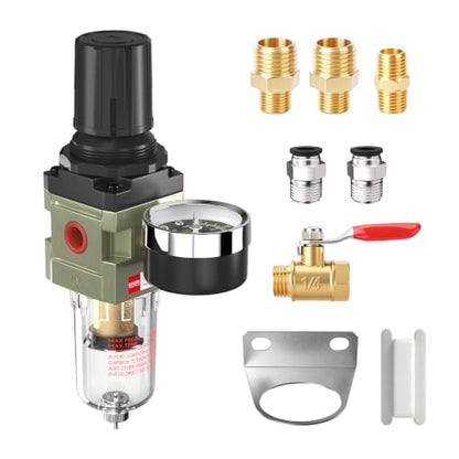 1/4 NPT Airbrush Regulator Air Compressor Moisture Water Trap - color: Radial-semi-auto Drain