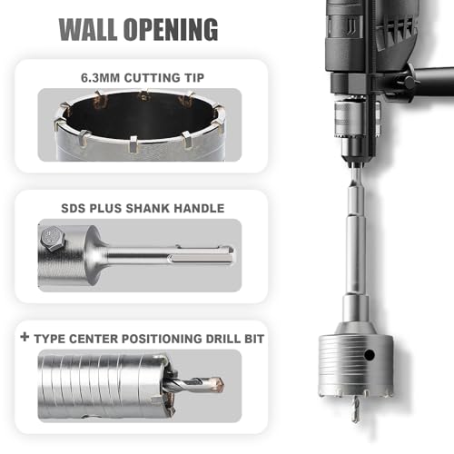 4 inch / 100mm Concrete Hole Saw with SDS Plus Shank Rod - style: 100mm ( 4 inch )