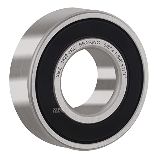 XIKE 4 Pcs 1623-2RS Bearings 5/8" x1-3/8 x7/16, Double Rubber Seals. - size: 1623-2RS Size 5/8"x1-3/8"x7/16"