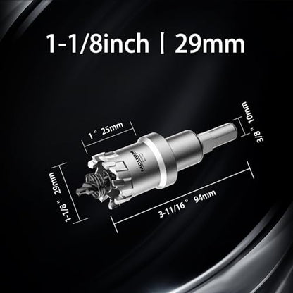 Mollom 1-1/8" (29mm) 2Pcs Heavy Duty Carbide Hole Saw with 3 Pilot bit - size: 29mm | 1-1/8" - 2PCS